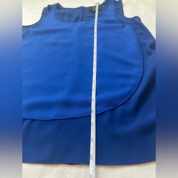 O'2nd for Barney’s New York Sleeveless Tank Top  Size 2 Royal Blue Chiffon Y2K - Picture 4 of 6